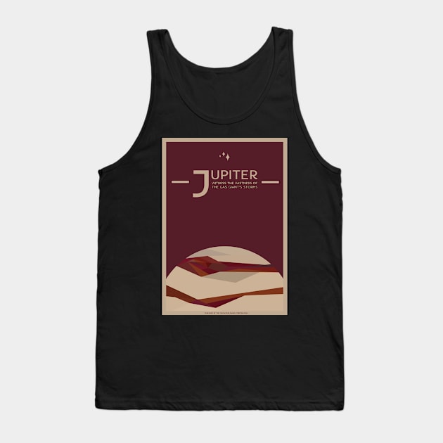 Art Deco Space Travel Poster - Jupiter Tank Top by Walford-Designs